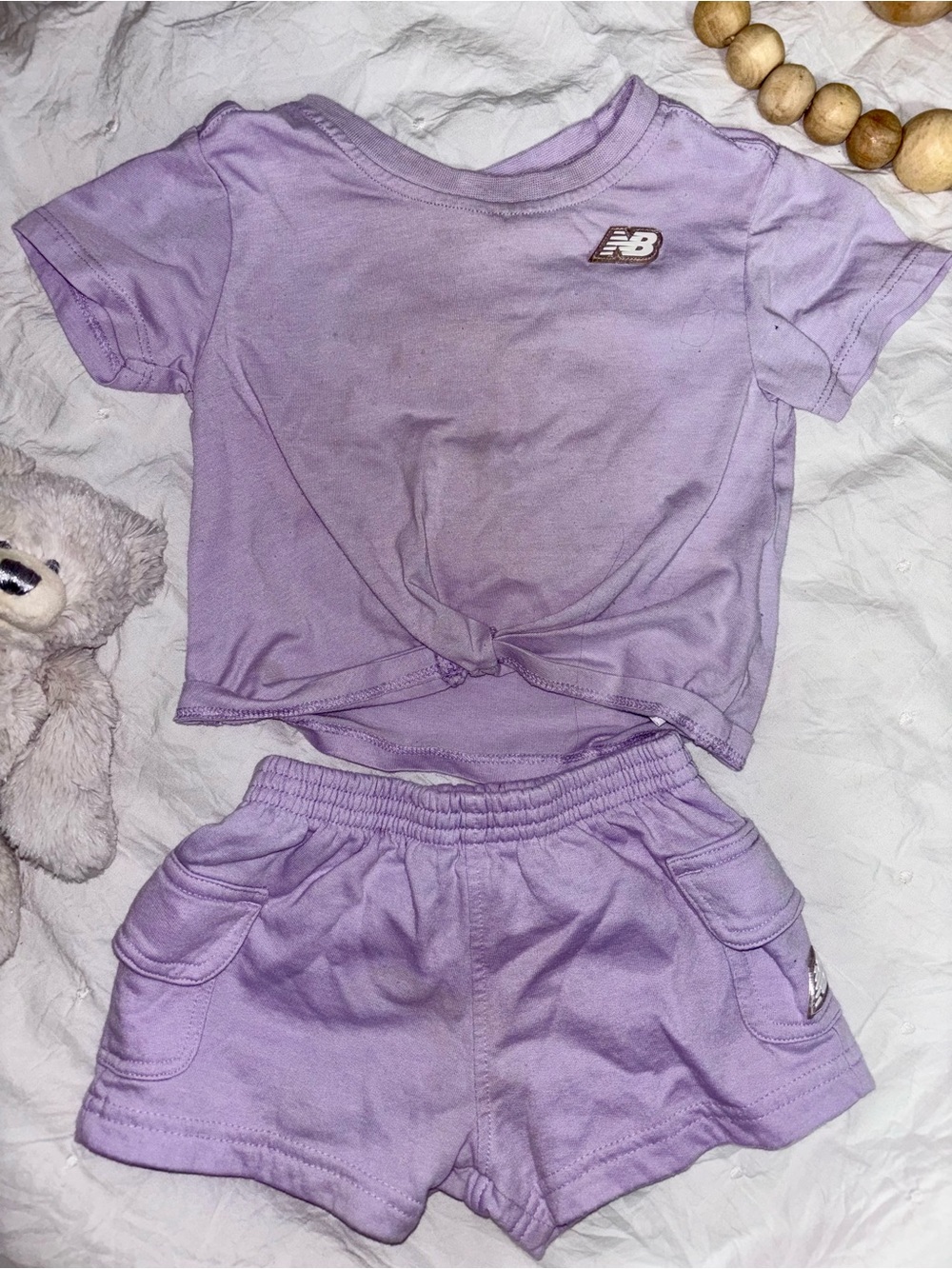 new balance toddler lavender 2-piece outfit set